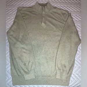 Jos‎ A Bank Signature Collection Green Pima Cotton Sweater 1/4 Button Down Fall